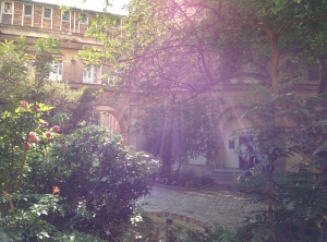 Courtyard from the final day of the Higgs Hunting Conference 